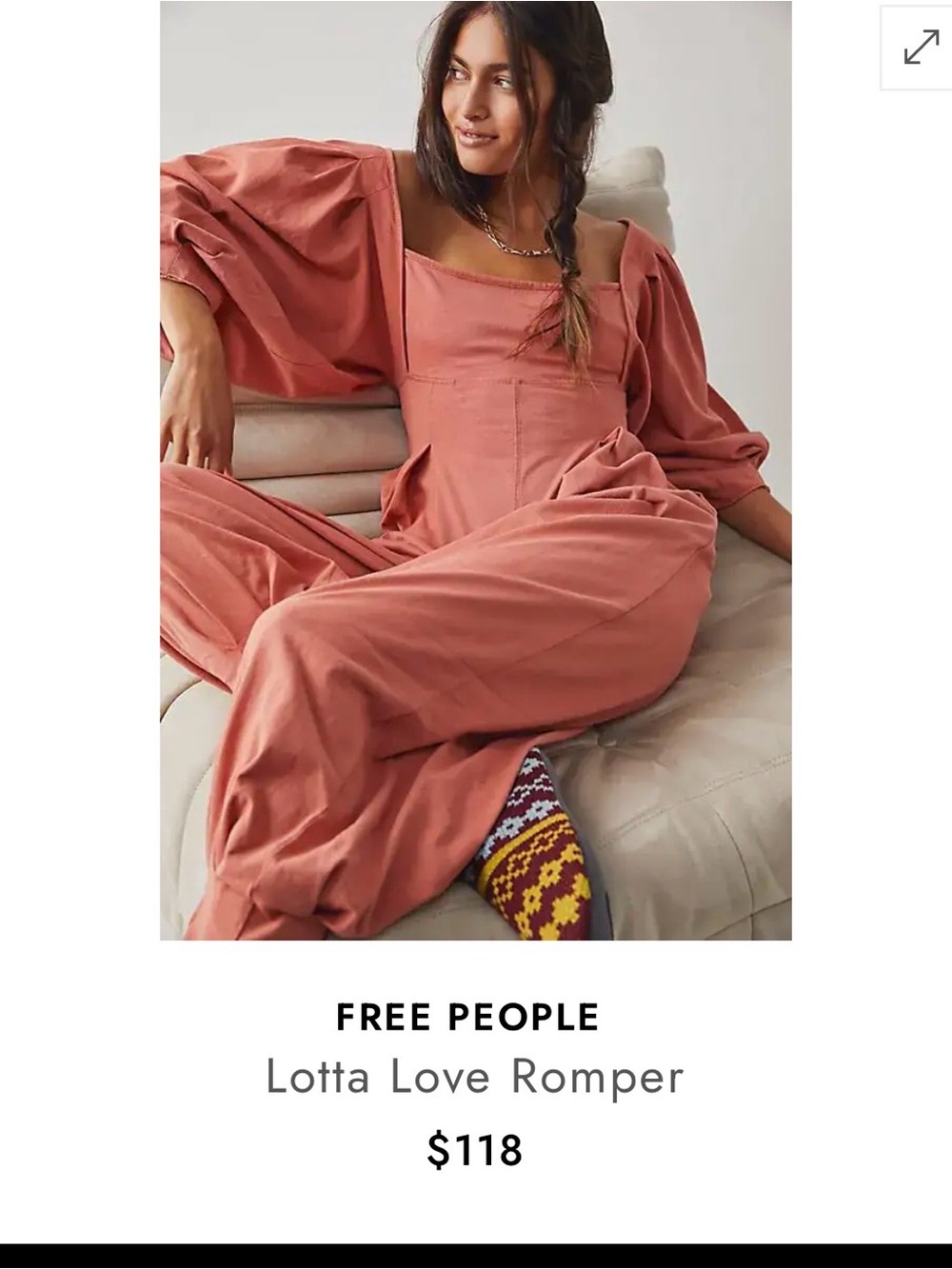 Free People Lotta Love Romper in Terracotta Rose